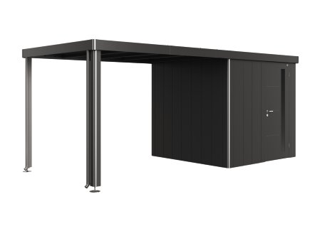 BIOHORT Seitendach 2A-2D für Gerätehaus Neo 300x235x220 cm, Dunkelgrau-Metallic