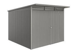BIOHORT Gerätehaus AvantGarde® Eco A7 + Standardtür 260x300x218 cm, Quarzgrau-metallic