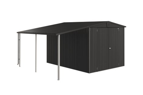 BIOHORT Seitendach 6 / 7 für Gerätehaus Europa 150x300x170 cm, Dunkelgrau-Metallic
