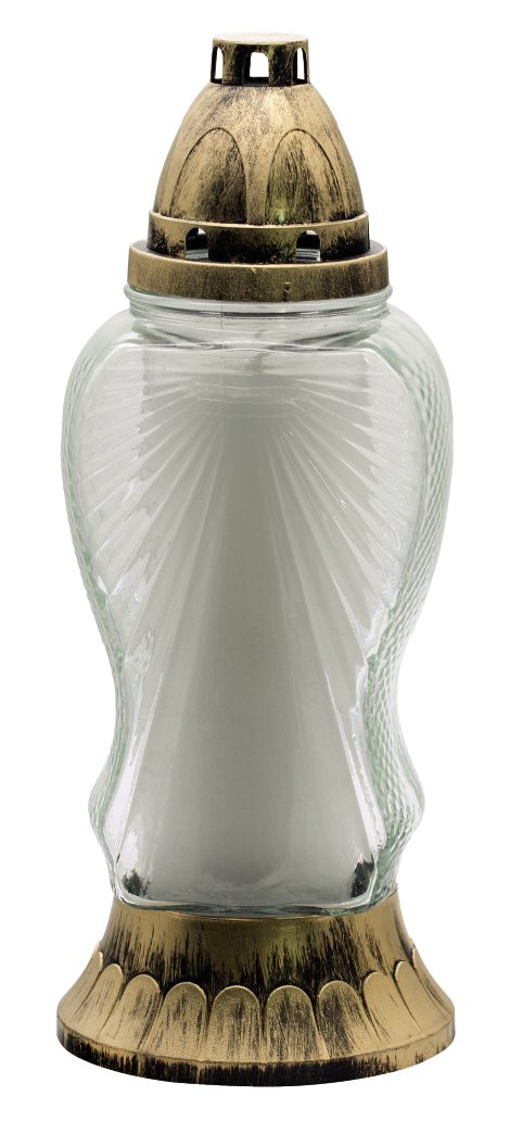 JEKA Glas-Grablampe mit Einsatz 115x290 mm (ØxH) Weiß