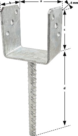 Pfostenfuß dunkel 80x60