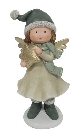 Dekofigur Engelmädchen mit Stern KK-Grün