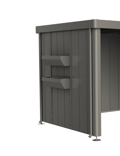 BIOHORT FloraBoard für Seitendach 2A-4D 84x3,9x197 cm Gerätehaus Neo, Quarzgrau-Metallic