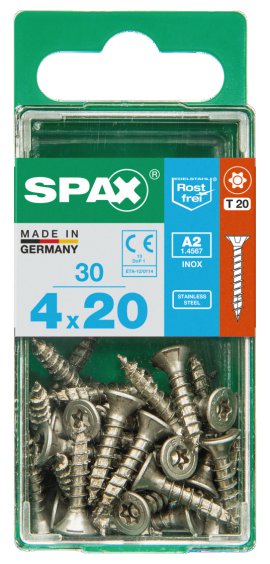 SPAX Schraube A2 TRX 4,0x20 S 30 Stk.