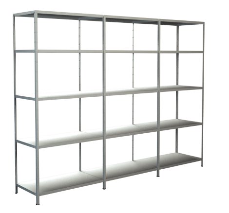 SCHULTE REGALWELT Grund Anbauregal 15 Böden Weiß 200x360x50 cm