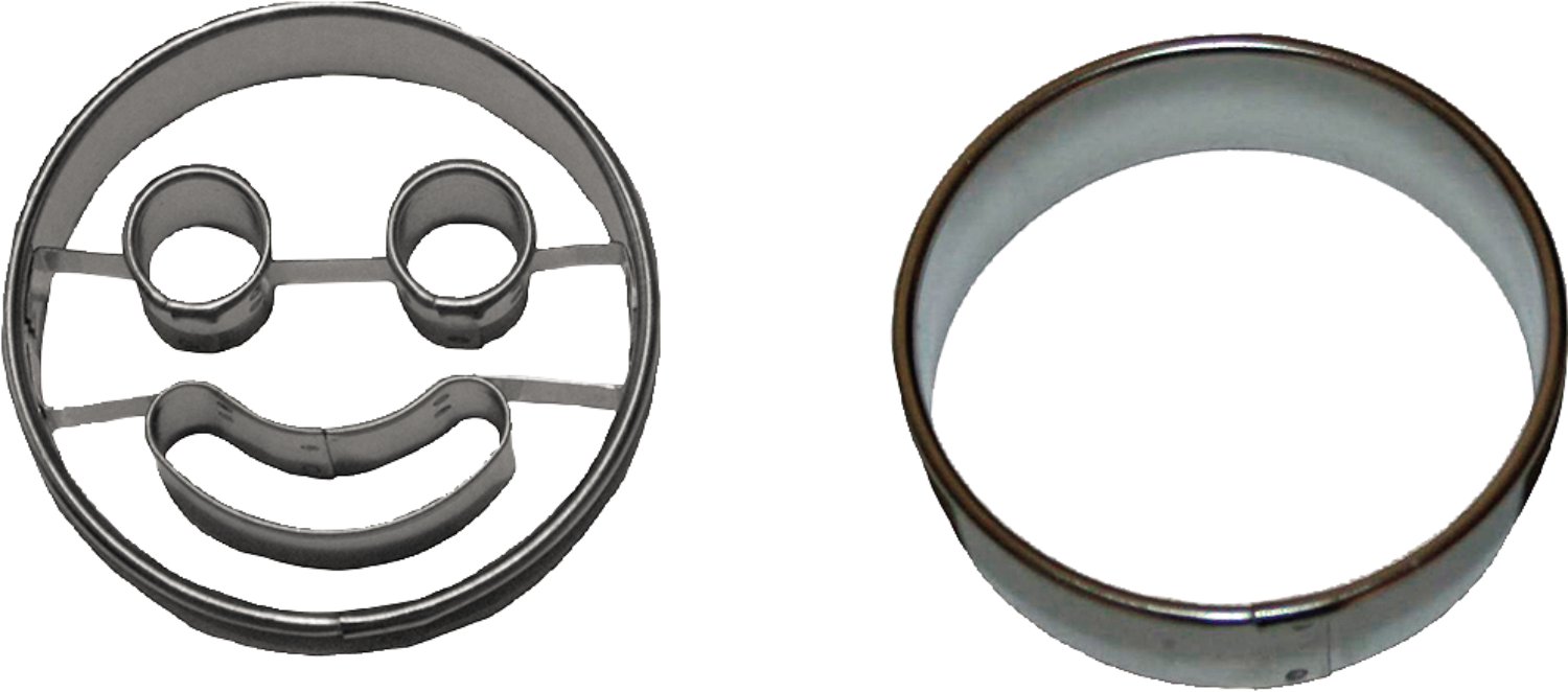 Keksausstecher Smiley Edelstahl 2-tlg. 50 mm