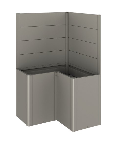 BIOHORT Sichtschutz für Belvedere L-Form ohne Acrylglas, Quarzgrau-Metallic L100