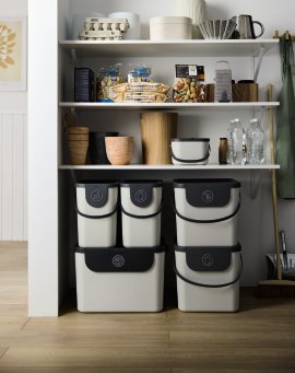 ROTHO Recycling-Müllsystem Albu Mistel-Weiß 55 l