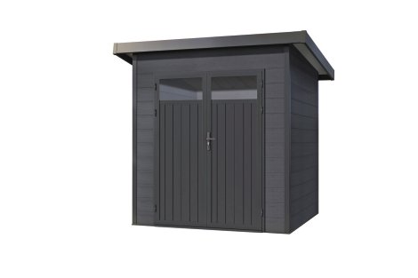 WOLFF FINNHAUS Gartenhaus Vitale 2020 Anthrazit/Hellgrau 19 mm