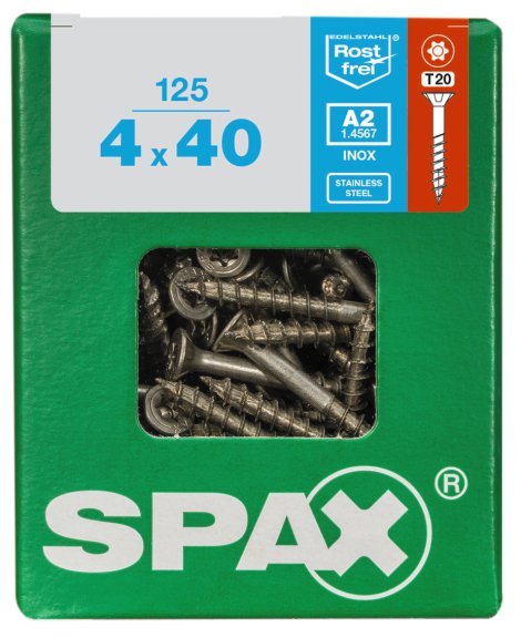 SPAX Schraube A2 Torx 4,0x40 L 125 Stk.