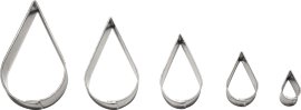 Keksausstecherset Tropfen Edelstahl 15-55 mm 5er