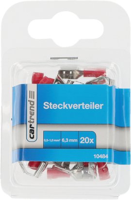 CARTREND Steckverteiler Rot 6,3 mm 20 Stk.