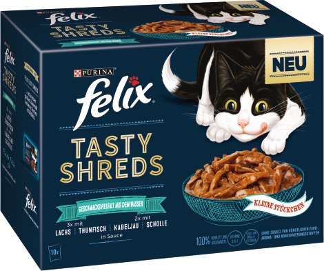 FELIX® Tasty Shreds Fisch 10x80 g