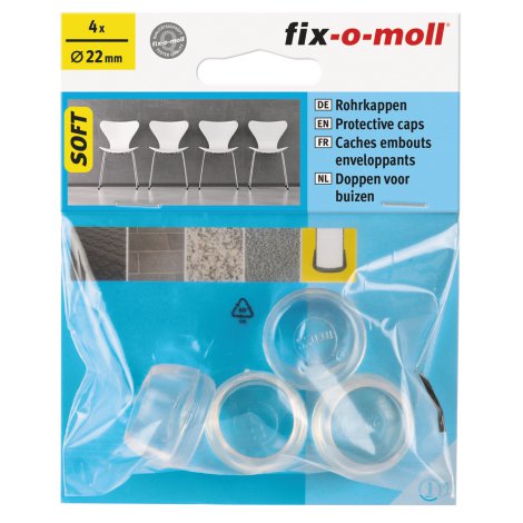 SUKI Rohrkappe Soft Transparent kurz Ø 22 mm 4 Stk.