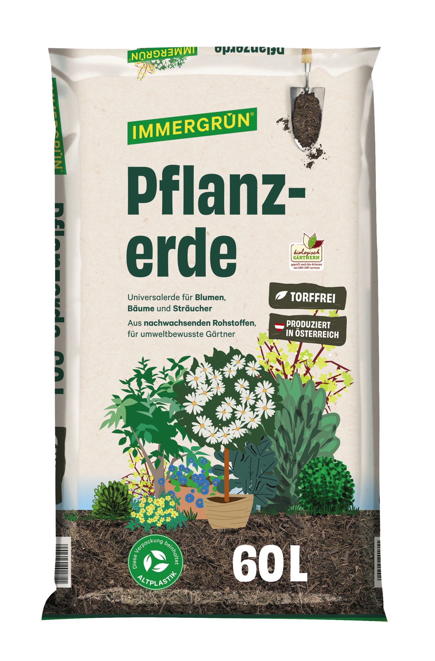 IMMERGRÜN Pflanzerde Torffrei 60 l