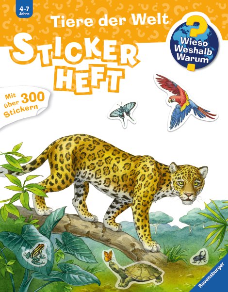 RAVENSBURGER Buch Stickerheft Tiere der Welt