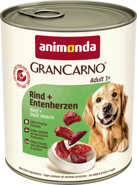 ANIMONDA Hundenassfutter GranCarno Adult Rind und Ente 800 g