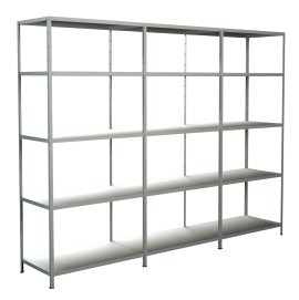 SCHULTE REGALWELT Grund Anbauregal 15 Böden Weiß 200x340x50 cm