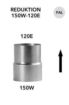 BERTRAMS Rauchrohrreduktion feueraluminiert Standardmaße Fullform Länge 14 cm
