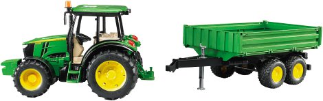 BRUDER Traktor John Deere 5115M mit Hänger 02108