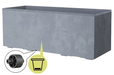 DEROMA Pflanzkasten Millennium Aschgrau 99 cm