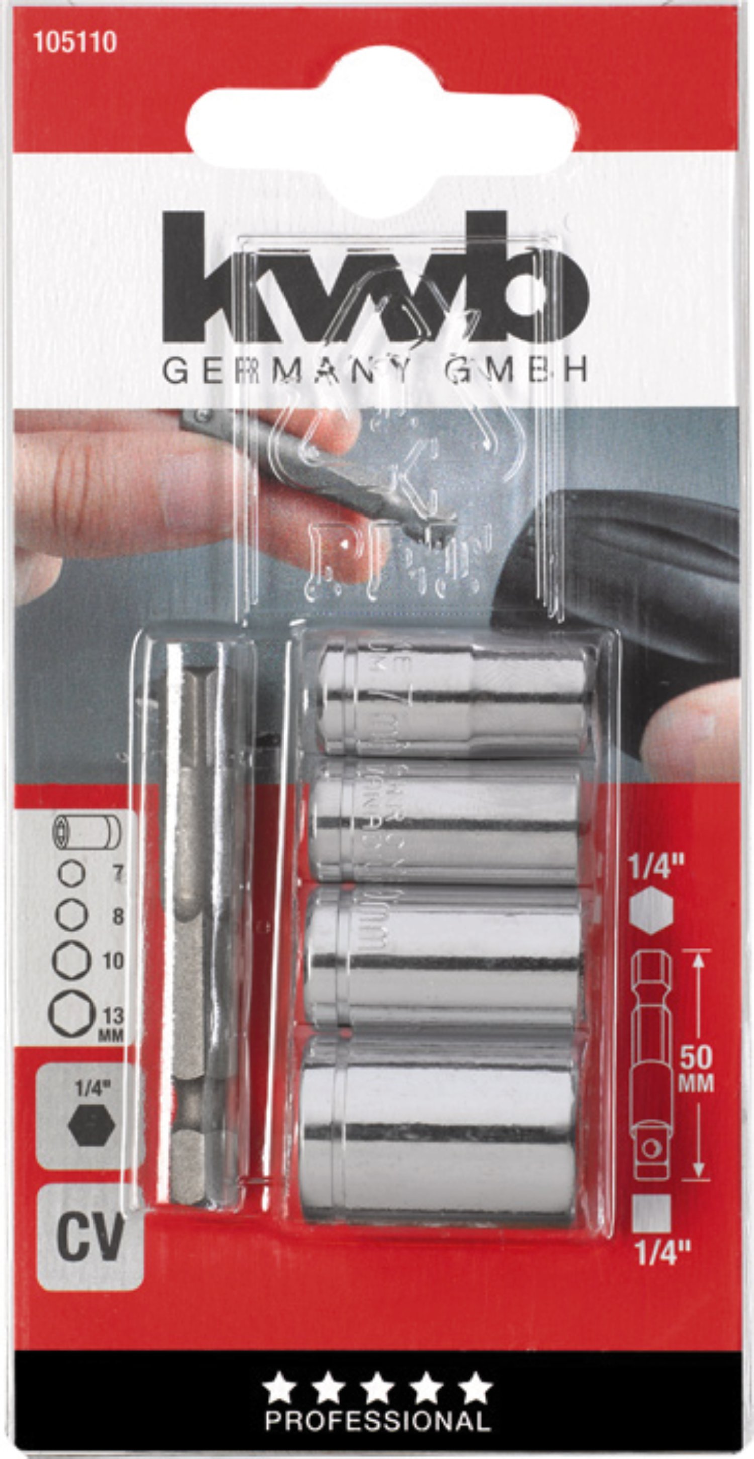 KWB Steckschlüssel mit Bit-Adapter 50 mm