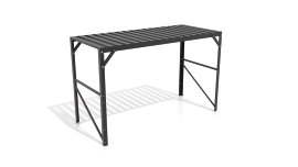 VITAVIA Alu-Tisch + 1 Ablage Schwarz 121x54x76 cm