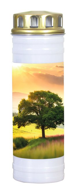 JEKA Recycling Ewiglicht Weiß Motiv Baum