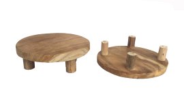 Dekoplatte Teakholz Natur ø 40 cm