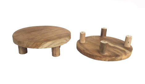 Dekoplatte Teakholz Natur ø 40 cm