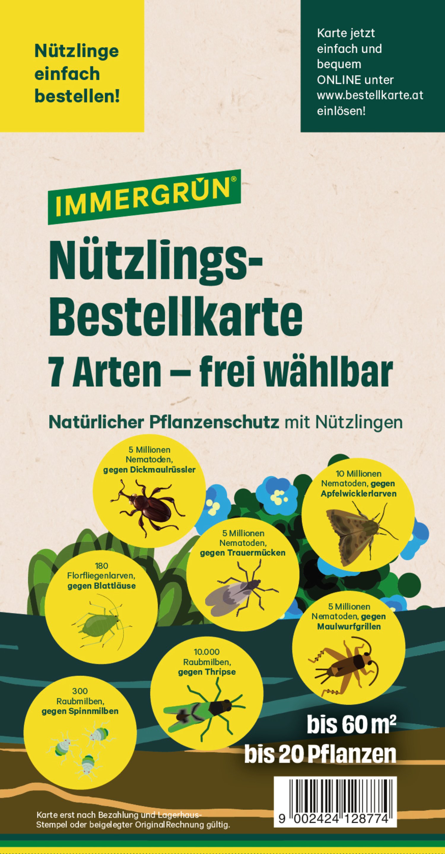 IMMERGRÜN Nützlingsbestellkarten