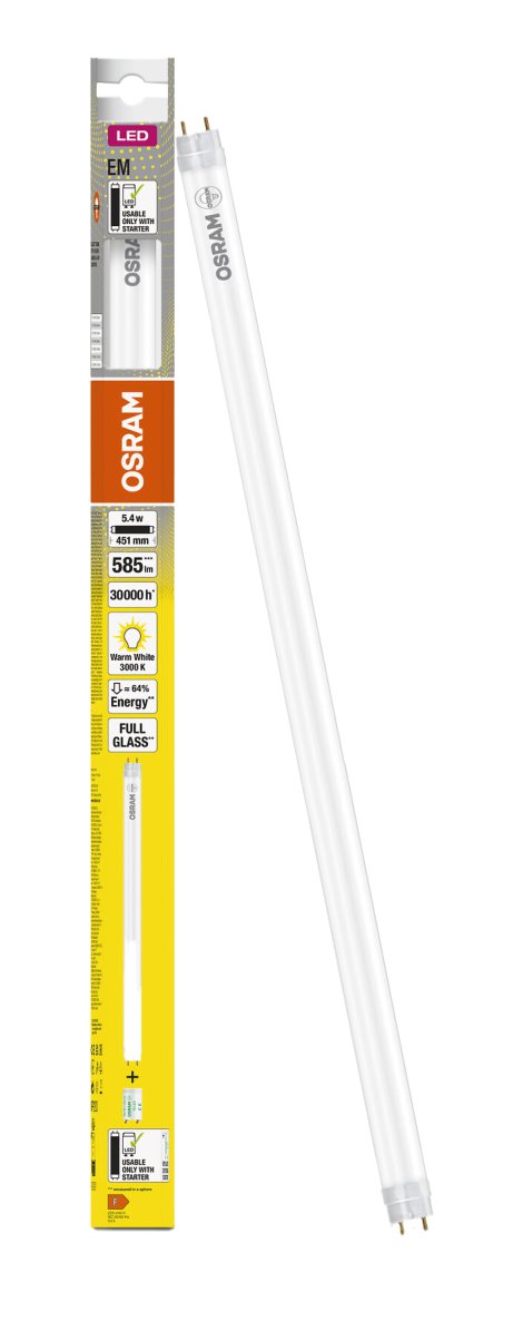 LEDVANCE LED-Leuchte Tube T8 EM Warmweiß 5,4W L 44 cm