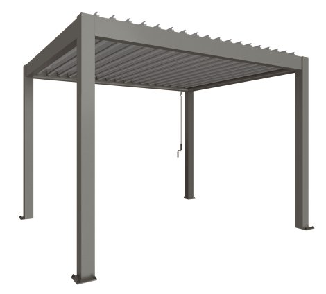 BIOHORT Pergola Quarzgrau/Silber-Metallic 3x3,5 m