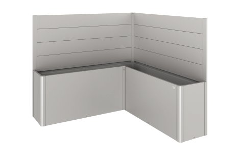 BIOHORT Sichtschutz für Belvedere L-Form ohne Acrylglas, Silber-Metallic L200