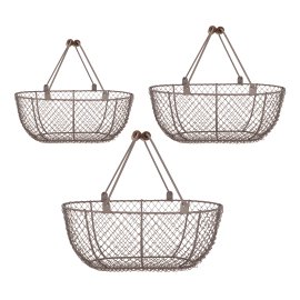Drahtkörbe Antikbraun 3er Set