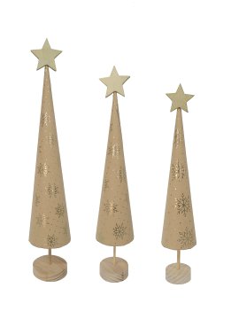 Dekofigur Papierbaum Gold