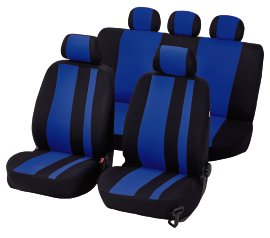 CARTREND Sitzbezug-Set Newline Blau/Schwarz 14-tlg.