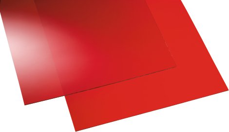 GUTTA Acryl Profilplatte Eben glatt Rot 1250x500x3mm