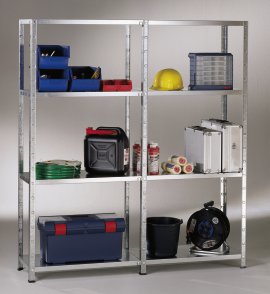 SCHULTE REGALWELT Grund + Anbauregal 8 Böden verzinkt