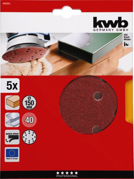 KWB Klett-Haftscheibe gelocht K40 Ø 150 m