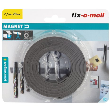 fix-o-moll Magnetband Ferrit selbstklebend klebend 2,5 m x 20 mm H 2 mm 1 Stk.