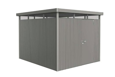 BIOHORT Gerätehaus HighLine H5 mit Standardtür 275x315x222 cm, Quarzgrau-Metallic