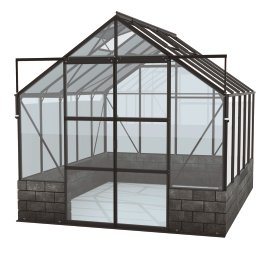 VITAVIA Gewächshaus Cassandra 8300 ESG 3 mm Schwarz, Sockel Basalt