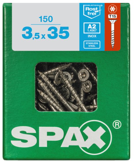 SPAX Schraube A2 Torx 3,5x35 L 150 Stk.