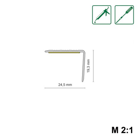 FN Neuhofer Abschlussprofil SF12 selbstklebend Silber 900x24,5x20 mm