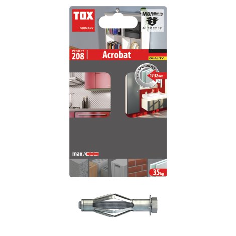 TOX Metall-Hohlraumdübel Acrobat M8x68 mm 2 Stk.