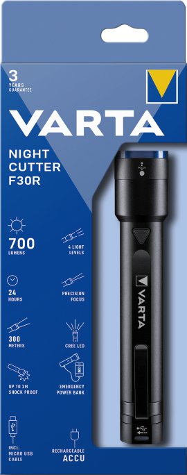 VARTA LED-Taschenlampe Night Cutter F30R 10 Watt 