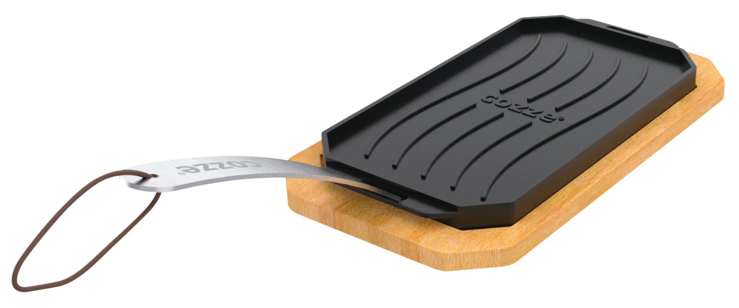 COZZE® Gusspfanne wendbar Silber/Schwarz
