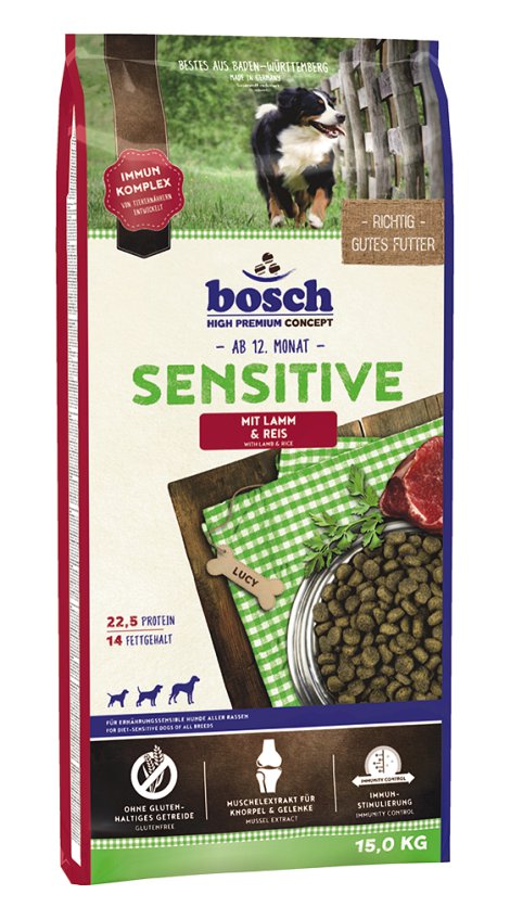 BOSCH Hundenahrung Sensitiv Lamm+Reis 15 kg