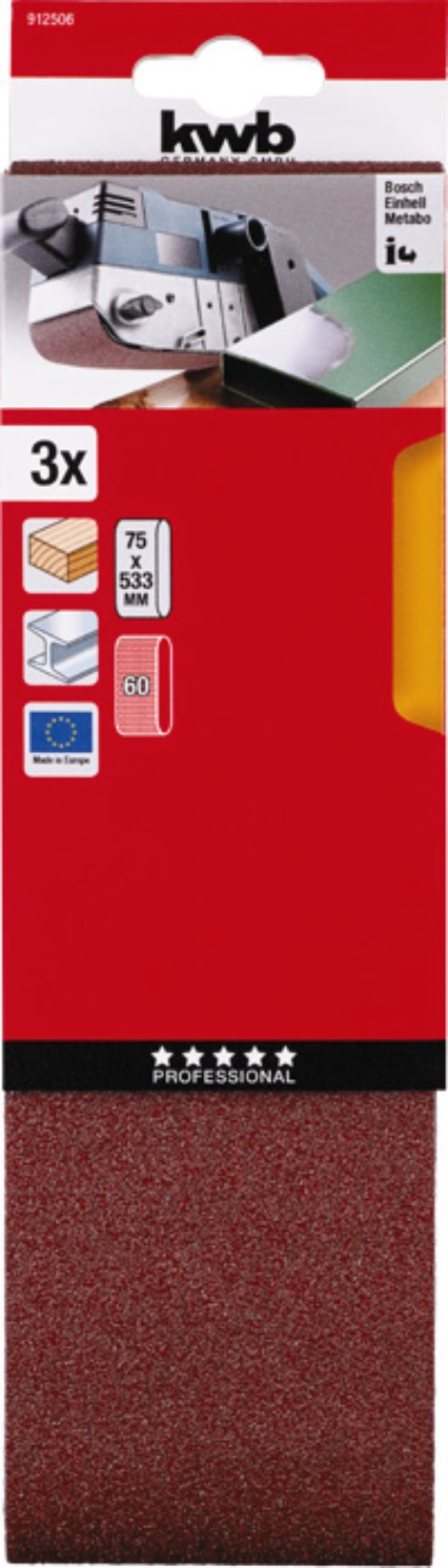 KWB Schleifband K60 75x533 mm
